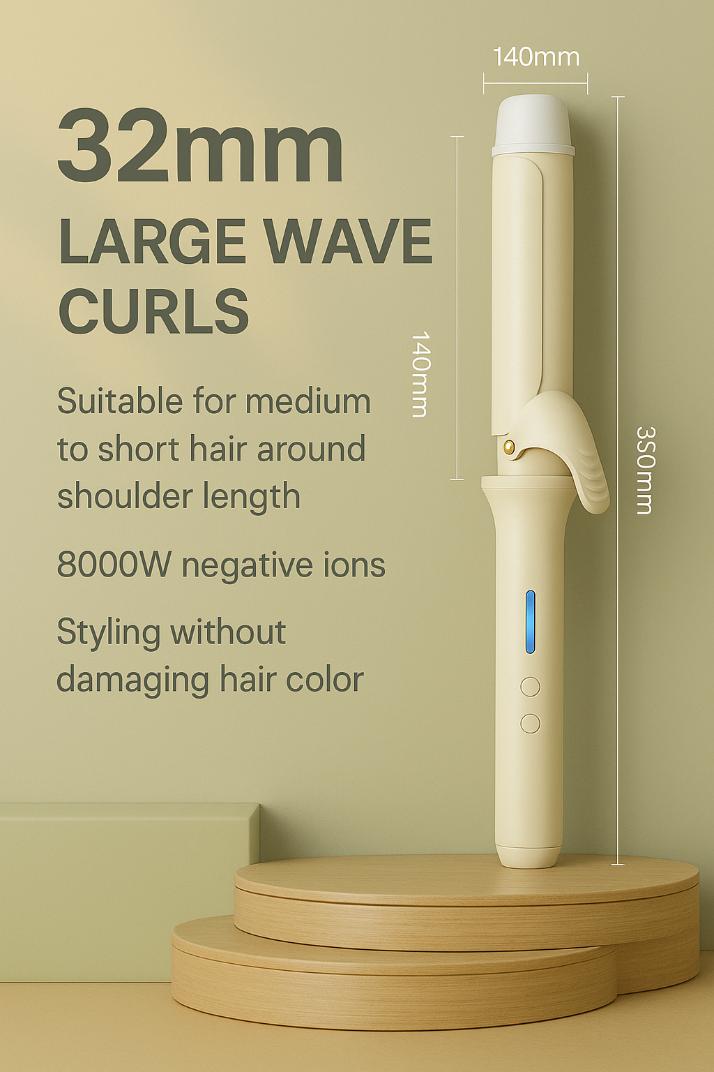 Svey Long-Lasting Ceramic Curling Iron LED Temperature Display