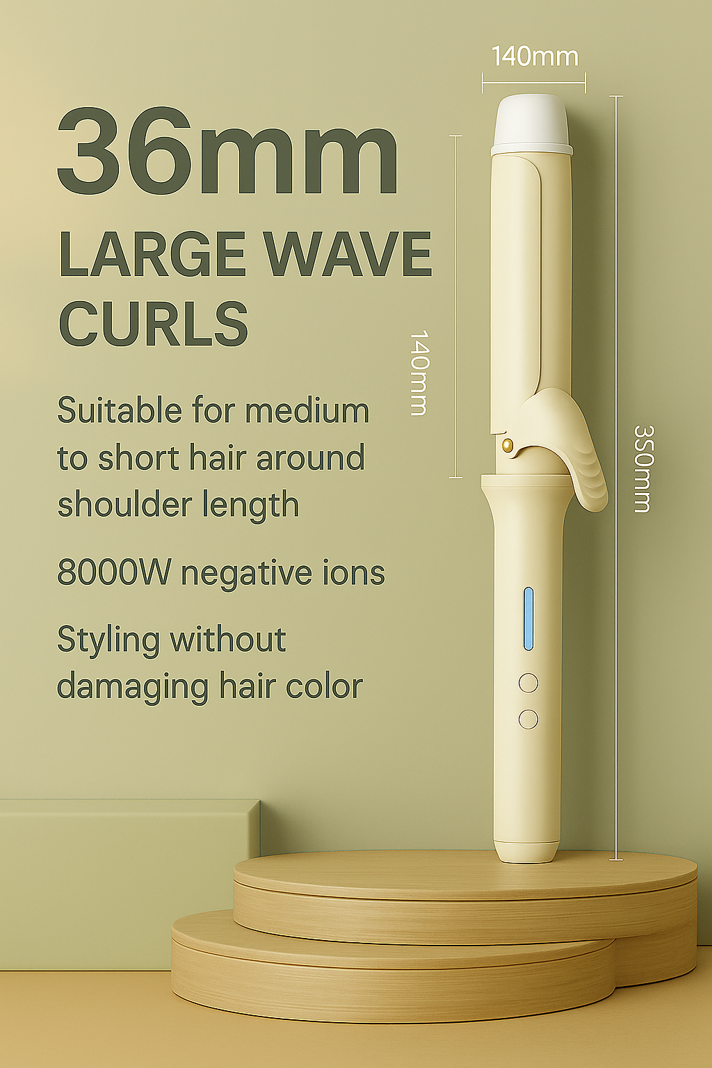 Svey Long-Lasting Ceramic Curling Iron LED Temperature Display