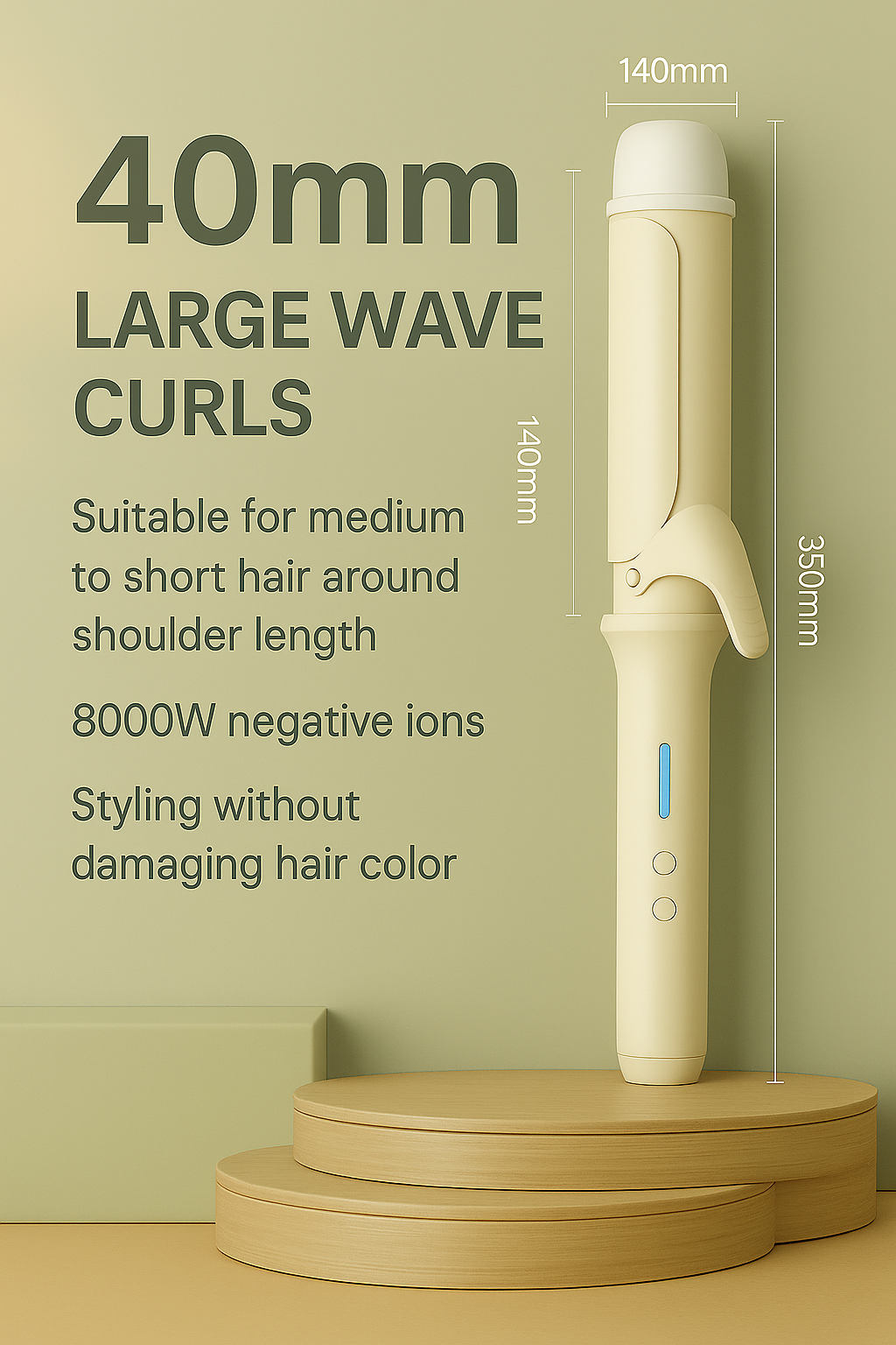 Svey Long-Lasting Ceramic Curling Iron LED Temperature Display